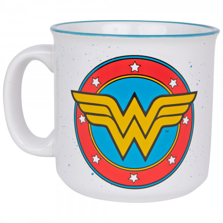 Wonder Woman Classic Stars Symbol 20oz Ceramic Camper Mug